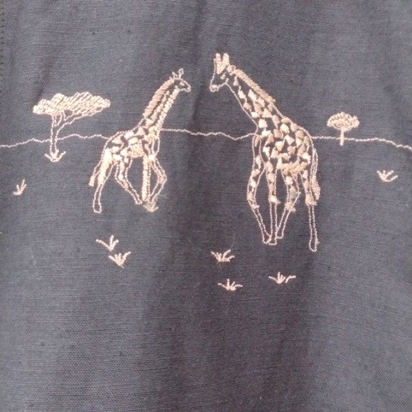 Lemon Grass Black Embroidered Button-up Shirt L - Picture 6 of 10